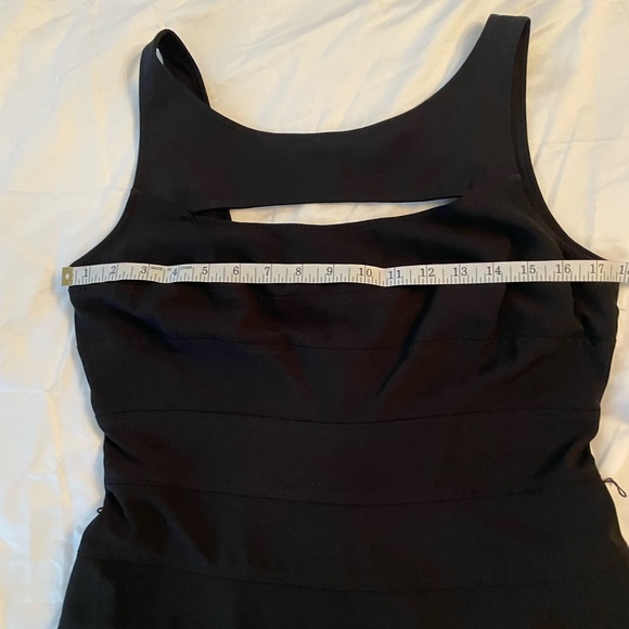 Vintage Cache Fit and Flare Dress in Black with Gold Mirror Plate Belt Size 10 - Picture 12 of 15